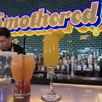 Smothered - Buzz Bunny, mimosa and a cameo by the famous Javier himself! - Breakfast & Brunch Near Me - Albuquerque, New Mexico