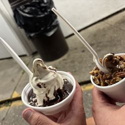 Small Hot fudge sundae & baby turtle sundae