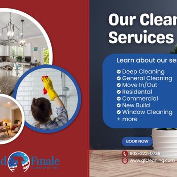 Grand Finale Cleaning - Our Services
- General / Maintenance cleaning
- Deep cleaning
- Move in /out
- Window cleaning
- Office Cleaning - Home Cleaning Near Me - La Grange, Kentucky Grand Finale Cleaning - Our Services
- General / Maintenance cleaning
- Deep cleaning
- Move in /out
- Window cleaning
- Office Cleaning - Home Cleaning Near Me - La Grange, Kentucky