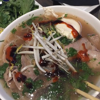 CO - Beef Pho (with added toppings, sauces, and an egg) - Asian Fusion Near Me - Charlotte, North Carolina