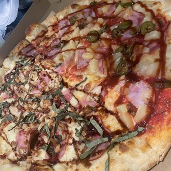 3 Wood Pizza & Pub - Half spicy luau half hammy mammy - Pizza Near Me - Boise, Idaho 3 Wood Pizza & Pub - Half spicy luau half hammy mammy - Pizza Near Me - Boise, Idaho