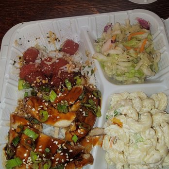 Hanai Hawaiian BBQ - Auntie's Favorite(my dinner - yes on the same day!): loved the garlic ahi poke, chicken was fine but not my favorite - Asian Fusion Near Me - Buffalo, New York