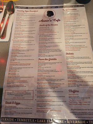 Menu photo 4 Annie's Cafe - Temecula Temecula, CA