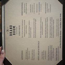 The Brand Room - Menu