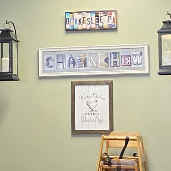 Chat n Chew Cafe - a ladder and a sign on the wall - American Near Me - Blakeslee, Pennsylvania Chat n Chew Cafe - a ladder and a sign on the wall - American Near Me - Blakeslee, Pennsylvania
