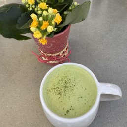 Hot Matcha Tea Latté with Oat milk Hot Matcha Tea Latté with Oat milk
