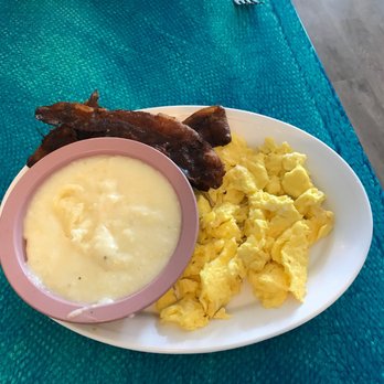 Banana River Cafe - Grits bacon and eggs - Cafes Near Me - Satellite Beach, Florida