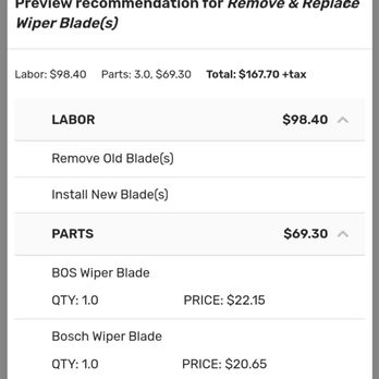 CoAuto - These guys are trying to charge 167$ for 3 wiper blades on a 4runner - Auto Repair Near Me - Reno, Nevada