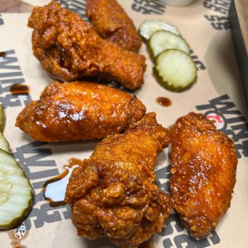 Wing Toss - nashville hot w/ pickles - Chicken Wings Near Me - Austin, Texas Wing Toss - nashville hot w/ pickles - Chicken Wings Near Me - Austin, Texas
