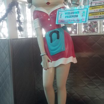Beeps Diner - Life-size Betty stands by to welcome guests. - Diners Near Me - Simi Valley, California