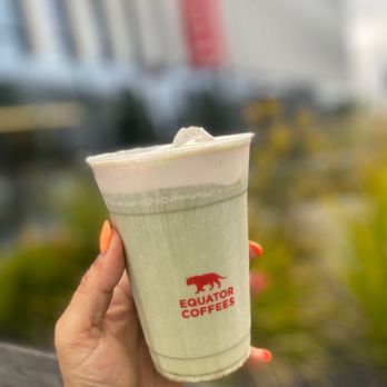 Equator Coffees - matcha latte with strawberry cold foam - Coffee & Tea Near Me - Burlingame, California