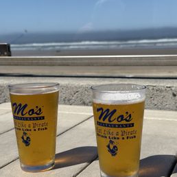Cold beer watching and listening to the ocean Cold beer watching and listening to the ocean