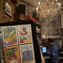 El Pequeño Bar - Baseball card menu!