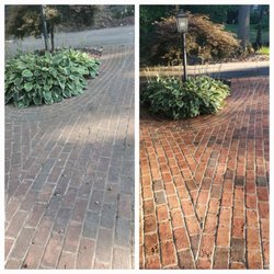 LushLine Sealcoating - Brick walkway cleaning