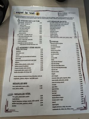 Menu photo 2 Espai La Vall Tarragona, T