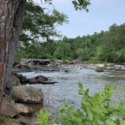 Factory Shoals Recreation Park - A shot standing on the beach towards the rapids
