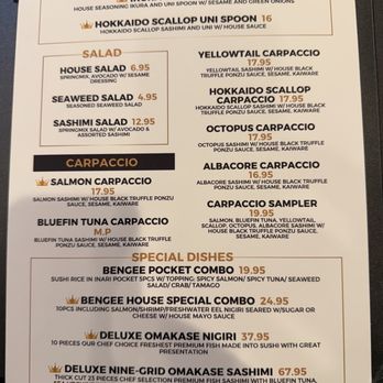 Bengee Sushi - Menu - Sushi Bars Near Me - Ontario, California