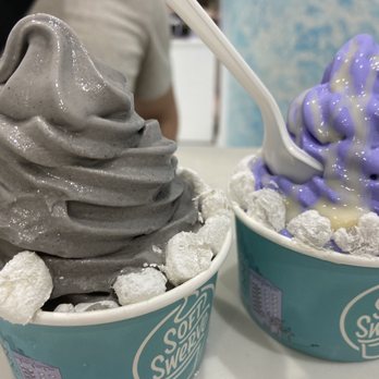 Soft Swerve - Black Sesame Cup with Bite Size Mochi Rice Cakes Ube-Purple Yam Cup with Bite Size Mochi Rice Cakes and Condensed Milk - Ice Cream & Frozen Yogurt Near Me - New York, New York Soft Swerve - Black Sesame Cup with Bite Size Mochi Rice Cakes Ube-Purple Yam Cup with Bite Size Mochi Rice Cakes and Condensed Milk - Ice Cream & Frozen Yogurt Near Me - New York, New York