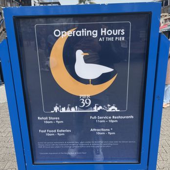 PIER 39 - Operating hours - Shopping Centers Near Me - San Francisco, California PIER 39 - Operating hours - Shopping Centers Near Me - San Francisco, California