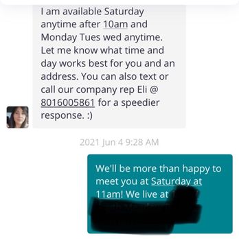 Painter ECol - I requested for you to arrive at 11am which was well within your allotted time frame of "Saturday any time after 10am". - Painters Near Me