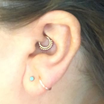 Studio 28 - Rose gold daith and second earlobe earrings...turquoise stud. All purchased at Studio 28...piercings done previously in Austin, TX. - Piercing Near Me - New York, New York Studio 28 - Rose gold daith and second earlobe earrings...turquoise stud. All purchased at Studio 28...piercings done previously in Austin, TX. - Piercing Near Me - New York, New York