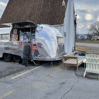 Blue's Brews - a silver airstream parked in a parking lot - Coffee & Tea Near Me - Johnson City, Tennessee