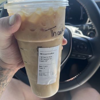 Starbucks - Trenta, sugar-free vanilla half-and-half, sugar-free caramel iced coffee - Coffee & Tea Near Me - Mesa, Arizona