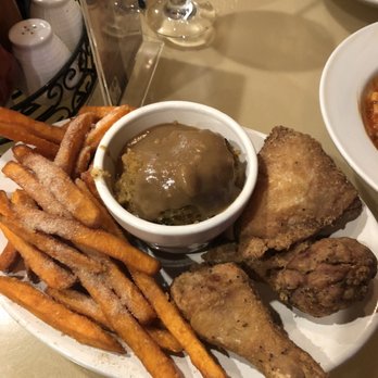 Carmi Soul Food - Fried chicken with cornbread stuffing and sweet potato fries - Soul Food Near Me - Pittsburgh, Pennsylvania Carmi Soul Food - Fried chicken with cornbread stuffing and sweet potato fries - Soul Food Near Me - Pittsburgh, Pennsylvania