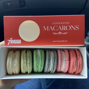 7 Leaves Cafe - Macaroons: vanilla, pistachio, green tea, earl grey, strawberry, and rose water - Coffee & Tea Near Me - Alhambra, California