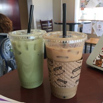 Hyper Coffee - 20 oz iced green tea latte and 20 oz lavender latte - Coffee & Tea Near Me - Arcadia, California