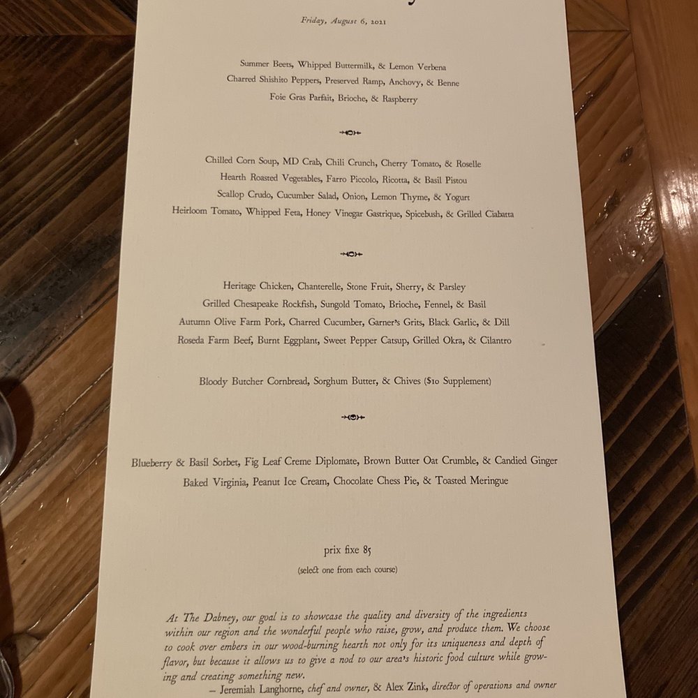 The Dabney - Menu for Friday, August 6, 2021 - New American Near Me - Washington, DC, District of Columbia The Dabney - Menu for Friday, August 6, 2021 - New American Near Me - Washington, DC, District of Columbia