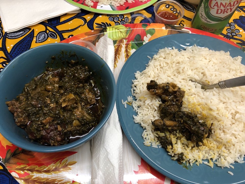 Kamara's African Restaurant - Potato leaves soup with a 'single portion' of rice!! - curry, potato, potatoes, potato leaves, leaves, food - African Near Me - Rochester, New York Kamara's African Restaurant - Potato leaves soup with a 'single portion' of rice!! - curry, potato, potatoes, potato leaves, leaves, food - African Near Me - Rochester, New York