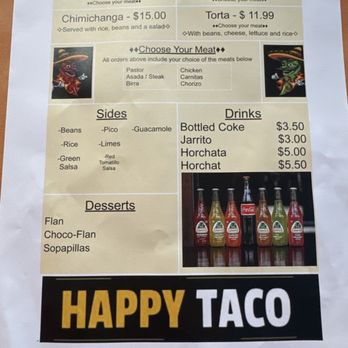Happy Taco - Menu - Tacos Near Me - Brighton, Michigan