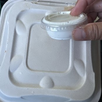 Smasherz - Box of fries with tiny "ranch" dressing - Food Trucks Near Me - Millbrae, California