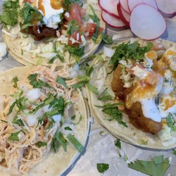 Tacos El Metate - Fish, shrimp and shredded chicken taco. - Tacos Near Me - Aurora, Colorado
