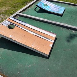 Silver Lake Park Campground - Corn holes made of paper. Embarrassing.