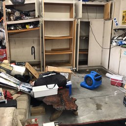 Water damage before and after.