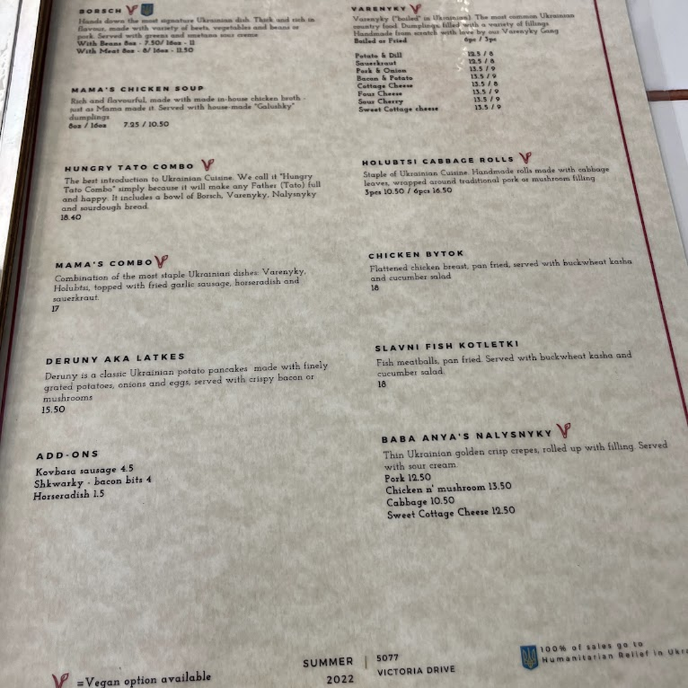 Kozak Ukrainian Eatery - Menu - Ukrainian Near Me - Vancouver, British Columbia Kozak Ukrainian Eatery - Menu - Ukrainian Near Me - Vancouver, British Columbia