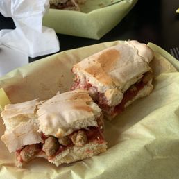 Round cold pieces of tasteless "sausage" Round cold pieces of tasteless "sausage"