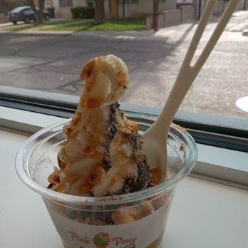Pink Pony Soft Serve - Italiano sundae cup ($7)--i asked to add sesame paste to my cup, too! Yummy! - Ice Cream & Frozen Yogurt Near Me - Albuquerque, New Mexico