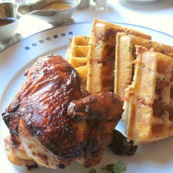 Bouchon - Roast Chicken and Bacon & Chive Waffles - French Near Me - Las Vegas, Nevada Bouchon - Roast Chicken and Bacon & Chive Waffles - French Near Me - Las Vegas, Nevada