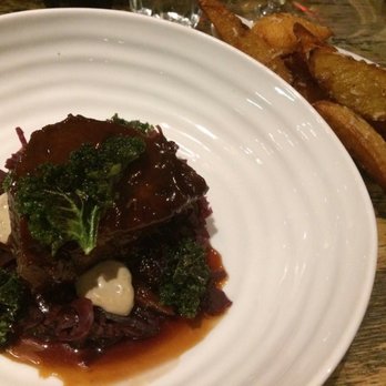 Hispi - featherblade on red cabbage with a side of parmesan chips (2017) - Bistros Near Me - Manchester, XGM