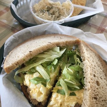 Barrow's Gourmet Deli - Tuna and egg on rye with a side of potato salad. YUM!! - Delis Near Me - Tampa, Florida