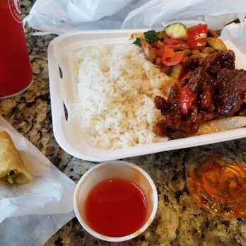 Panda Express - Beijing need and kung pao chicken with spring rolls - Chinese Near Me - Hiram, Georgia