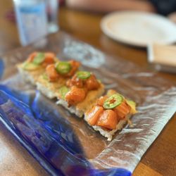 Spicy Salmon with Crispy Rice with Spicy Salmon