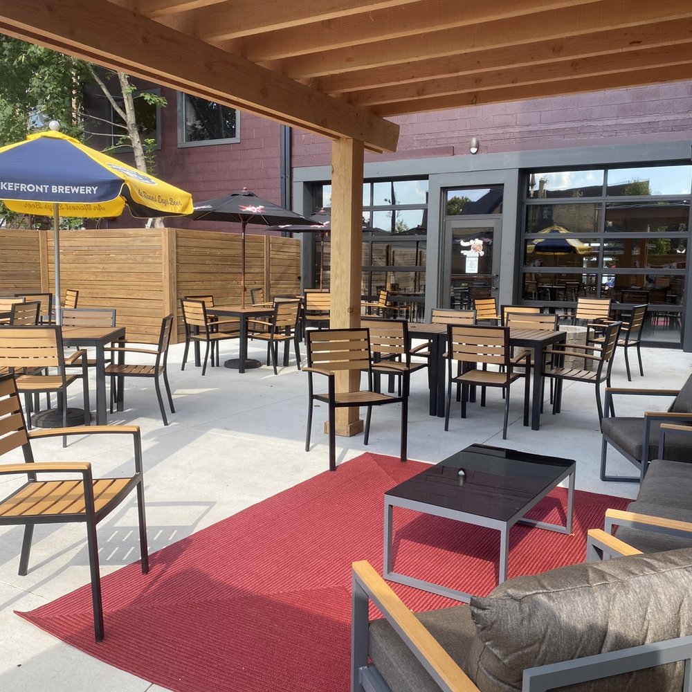 Geneva Taphouse - They have more comfortable furniture on its way but it's current layout and furniture are awesome! What a peaceful august day out here - Beer Bar Near Me - Lake Geneva, Wisconsin