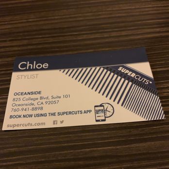 Supercuts - Chloe Stylist Business Card. - Hair Salons Near Me - OCEANSIDE, California