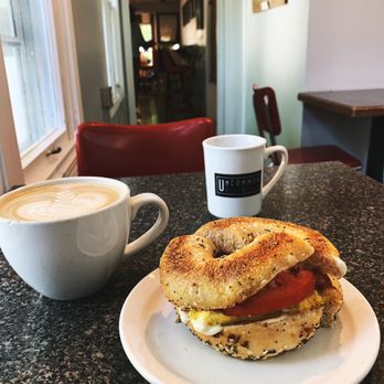 Uncommon Coffee Roasters - I ate and loved the pesto bagel! I also ordered the Carmel latte and it was amazing. - Bakeries Near Me - Saugatuck, Michigan