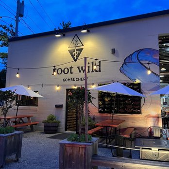 Root Wild - outside of restaurant at dusk - Breweries Near Me - Portland, Maine Root Wild - outside of restaurant at dusk - Breweries Near Me - Portland, Maine