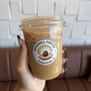 Seashell Coffee - Iced vanilla latte - Coffee & Tea Near Me - Marathon, Florida